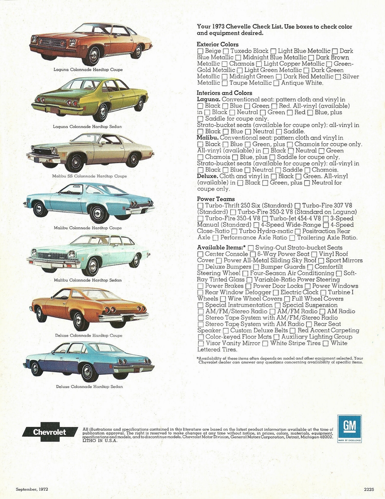 1973 Chev Chevelle Brochure Page 6